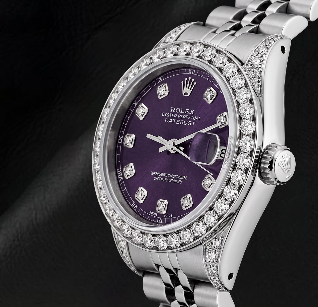 Rolex Datejust 26mm 6916 Purple Diamond Dial Jubilee Bracelet Stainless Steel  Watch