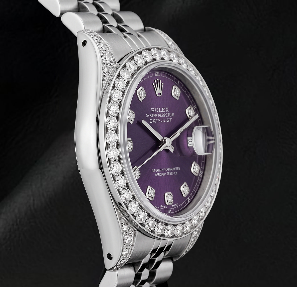 Rolex Datejust 26mm 6916 Purple Diamond Dial Jubilee Bracelet Stainless Steel  Watch