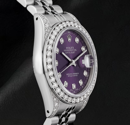 Rolex Datejust 26mm 6916 Purple Diamond Dial Jubilee Bracelet Stainless Steel  Watch