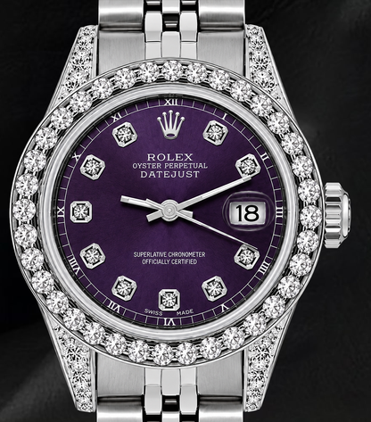 Rolex Datejust 26mm 6916 Purple Diamond Dial Jubilee Bracelet Stainless Steel  Watch