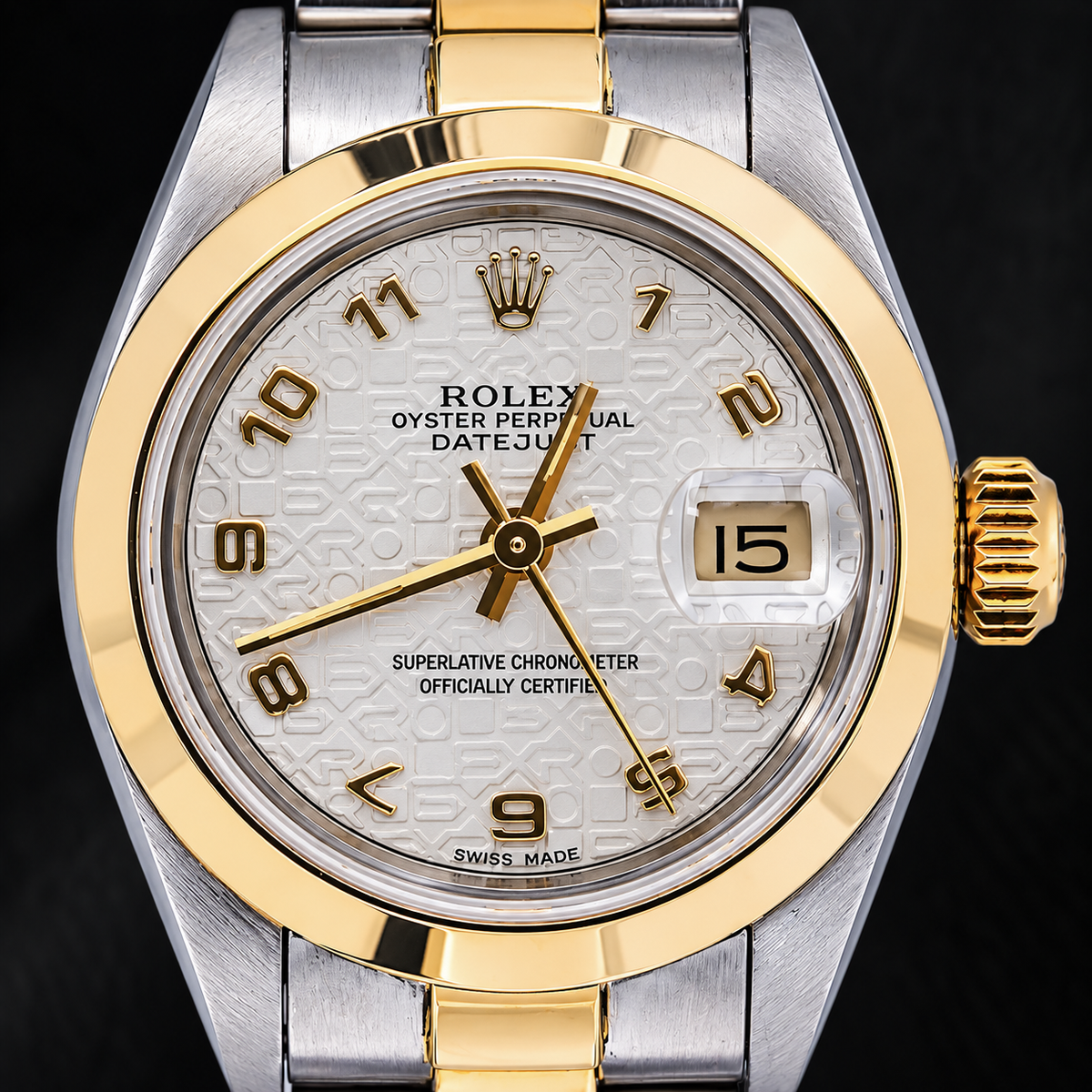 Rolex Datejust 26mm 69173 Ivory Arabic Jubilee Dial Two Tone Oyster Bracelet Watch