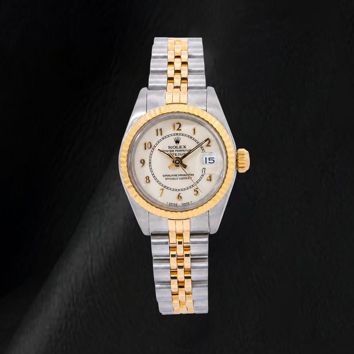 Rolex Datejust 26mm 69173 White Arabic Jubilee Dial Two Tone Watch