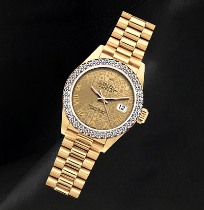 Rolex Datejust 26mm 69178 Champagne Jubilee Roman Dial Yellow Gold Watch 18K