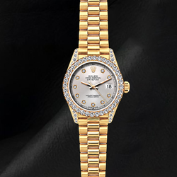 Rolex Datejust 26mm 69178 Diamond Dial Diamond Bezel Yellow Gold 18K Watch