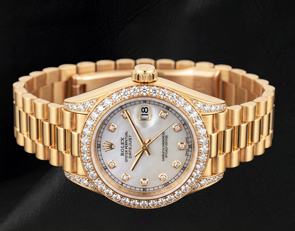 Rolex Datejust 26mm 69178 Diamond Dial Diamond Bezel Yellow Gold 18K Watch