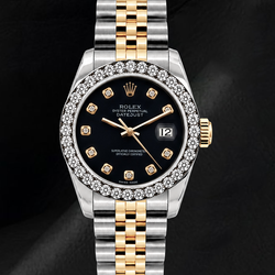Rolex Datejust 26mm 6917 Black Diamond Dial Two Tone Watch