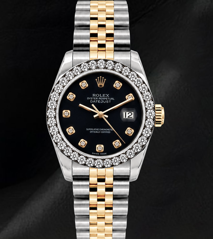 Rolex Datejust 26mm 6917 Black Diamond Dial Two Tone Watch