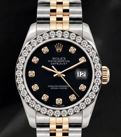 Rolex Datejust 26mm 6917 Black Diamond Dial Two Tone Watch