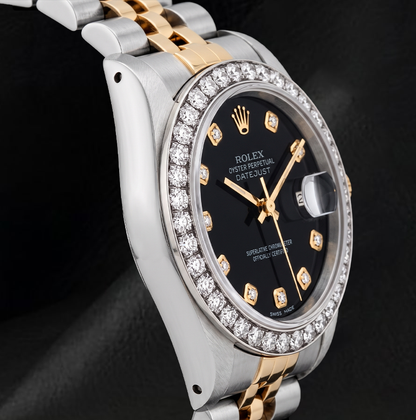 Rolex Datejust 26mm 6917 Black Diamond Dial Two Tone Watch