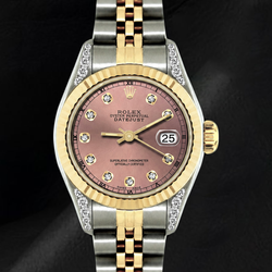 Rolex Datejust 26mm 6917 Salmon Diamond Dial Two Tone Watch