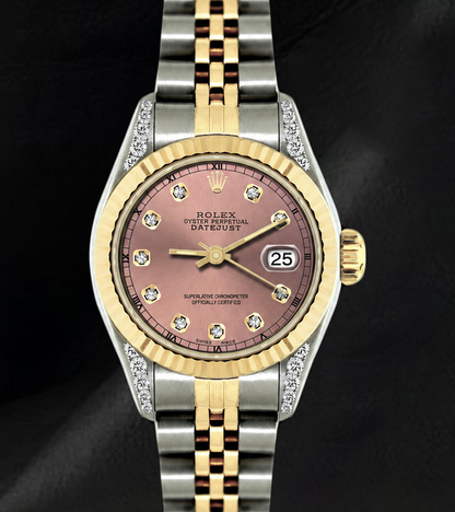 Rolex Datejust 26mm 6917 Salmon Diamond Dial Two Tone Watch