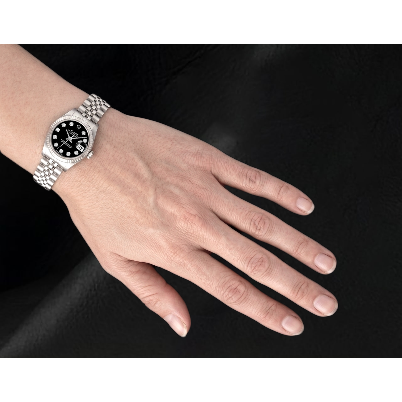 Rolex Datejust 26mm Black Diamond Dial 2002 Year Women Watch