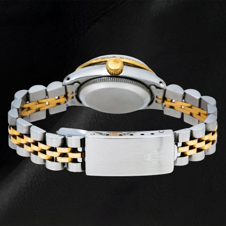 Rolex Datejust 26mm Blue Mother of Pearl String Diamond Dial Two Tone Jubilee Bracelet Watch