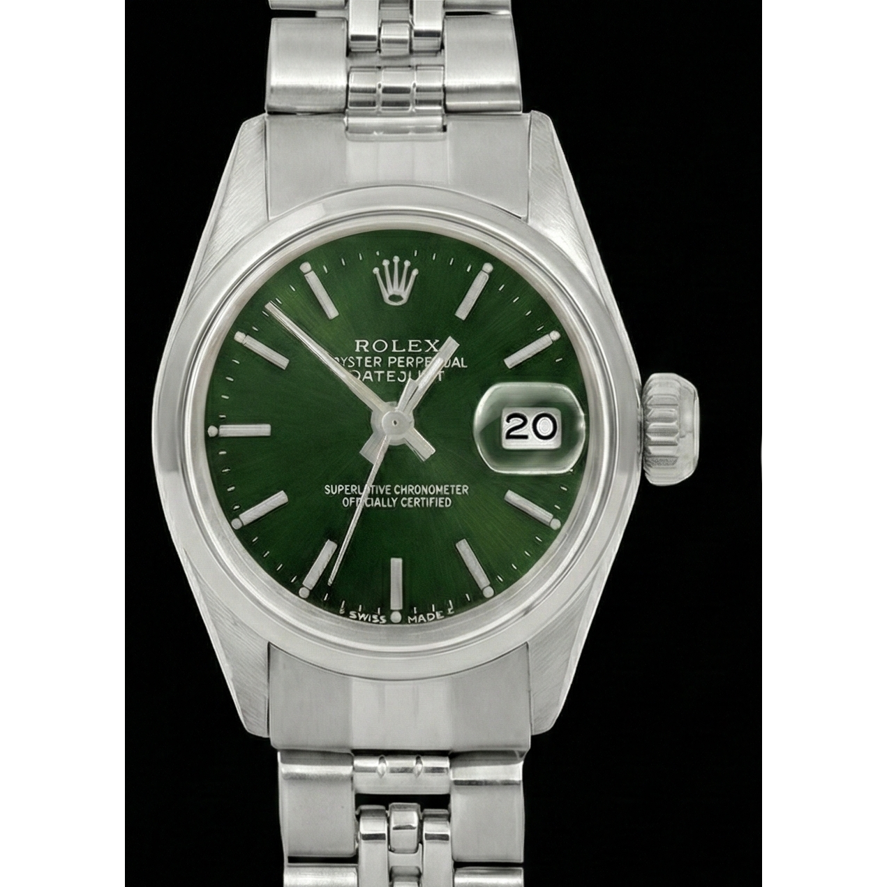 Rolex Datejust 26mm Green Stick Dial Stainless Steel Women Watch