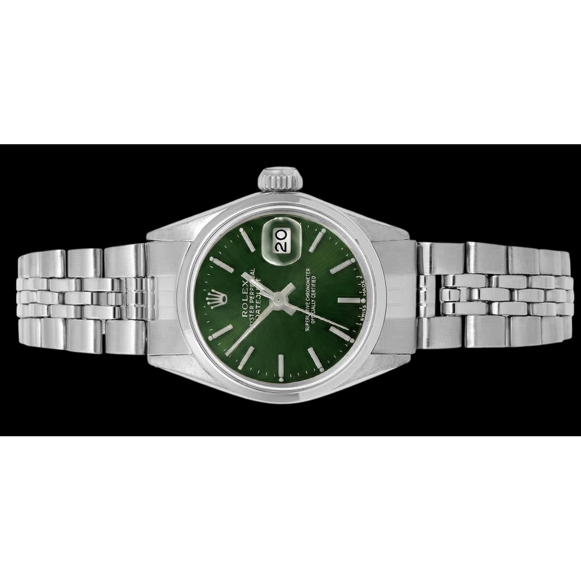 Rolex Datejust 26mm Green Stick Dial Stainless Steel Women Watch