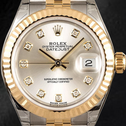 Rolex Datejust 279173 Silver Diamond Dial 28 mm Two Tone Watch