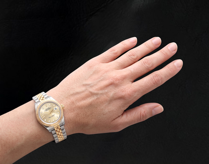 Rolex Datejust 28 mm Champagne Diamond Dial Ladies Watch 279173