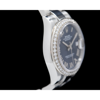 Rolex Datejust 31 Blue Roman Oyster Stainless Steel Ladies Watch