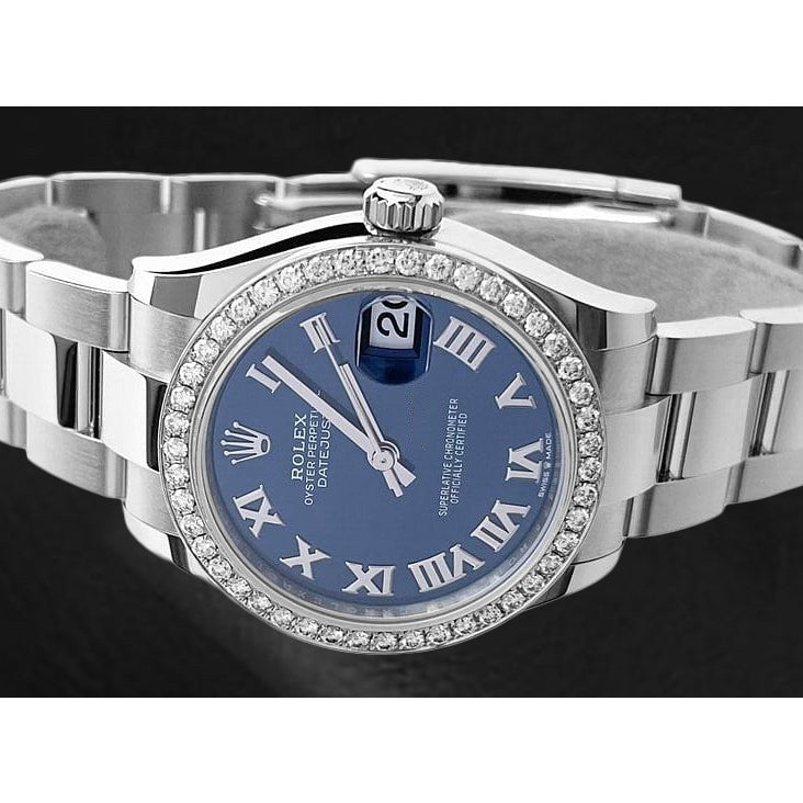 Rolex Datejust 31 Blue Roman Oyster Stainless Steel Ladies Watch