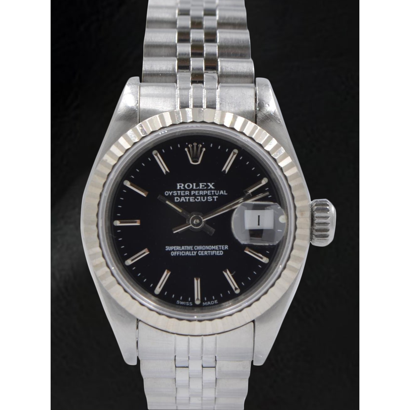 Rolex Datejust 31 mm Black Stick Dial Ss Mens Watch