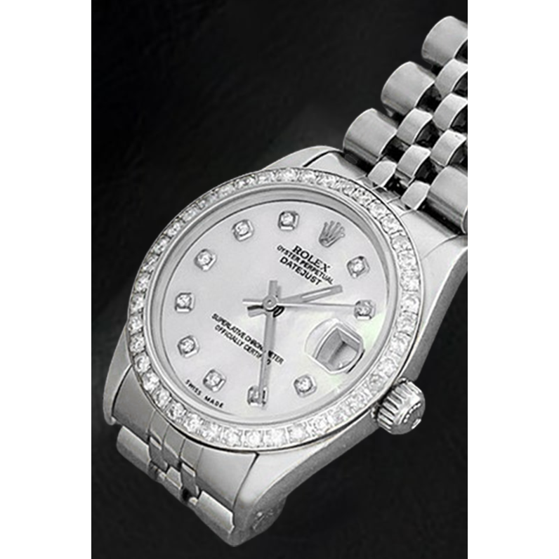 Rolex Datejust 31 mm White of Mother of Pearl Diamond Dial Stainless Steel Watch