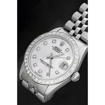 Rolex Datejust 31 mm White of Mother of Pearl Diamond Dial Stainless Steel Watch