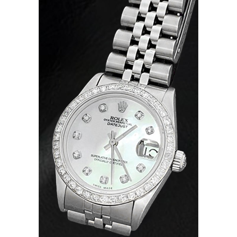 Rolex Datejust 31 mm White of Mother of Pearl Diamond Dial Stainless Steel Watch