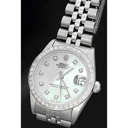 Rolex Datejust 31 mm White of Mother of Pearl Diamond Dial Stainless Steel Watch
