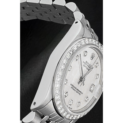 Rolex Datejust 31 mm White of Mother of Pearl Diamond Dial Stainless Steel Watch