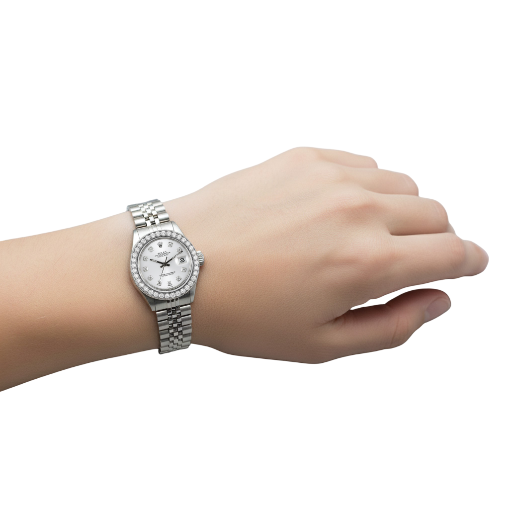 Rolex Datejust 31 mm White of Mother of Pearl Diamond Dial Stainless Steel Watch P8