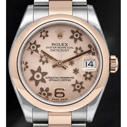 Rolex Datejust 31mm 178241 Pink Floral Dial Two Tone Watch
