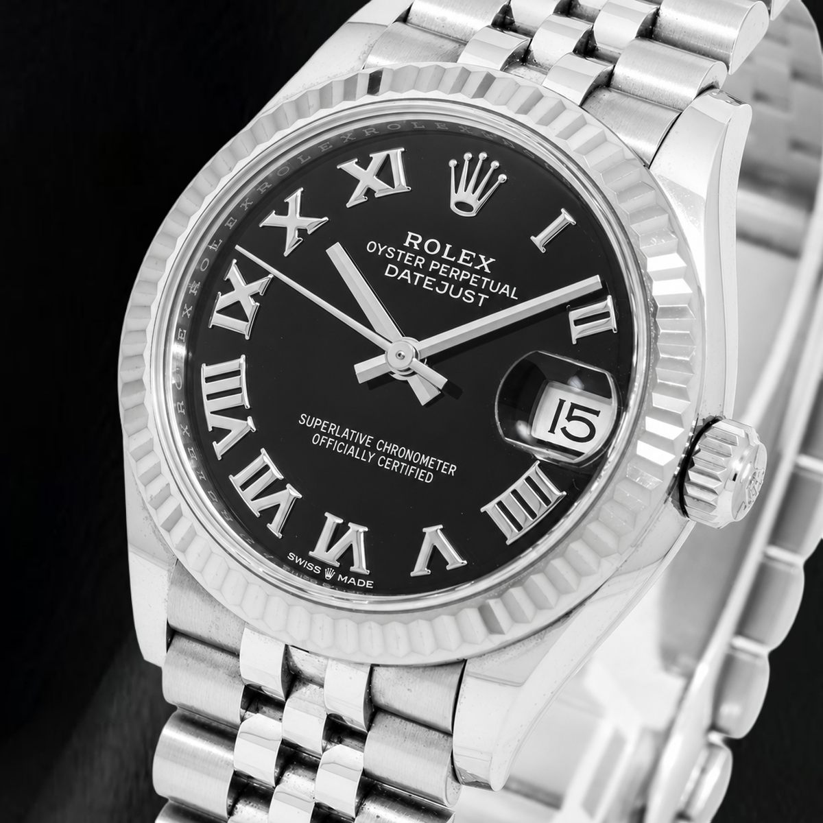 Rolex Datejust 31mm 278274 Black Roman Dial Stainless Steel Watch