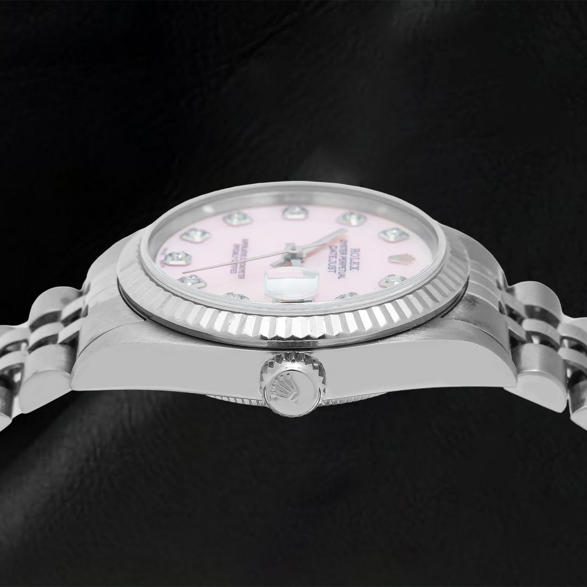 Rolex Datejust 31mm 78274 Pink Mother of Pearl Diamond Dial Stainless Steel Jubilee Bracelet Watch