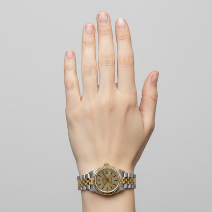 Rolex Datejust 31mm Champagne Stick Two Tone Watch