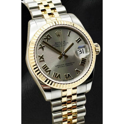 Rolex Datejust 31mm Gray Roman Dial 2015 Year Two Tone Watch
