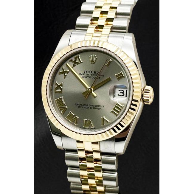 Rolex Datejust 31mm Gray Roman Dial 2015 Year Two Tone Watch