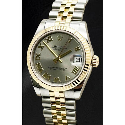 Rolex Datejust 31mm Gray Roman Dial 2015 Year Two Tone Watch