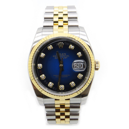 Rolex Datejust 36 Mm Men's Watch Diamond Dial Fluted Bezel QUICK SET