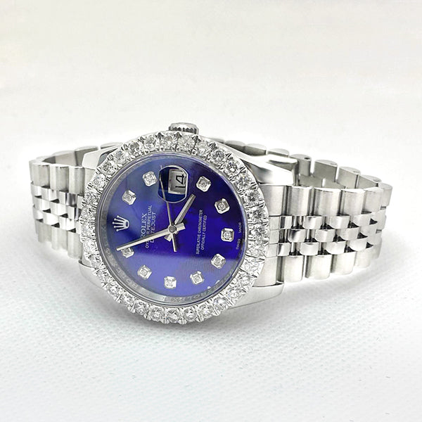 Rolex Datejust 36 mm Blue Mother of Pearl Diamond Dial Watch2