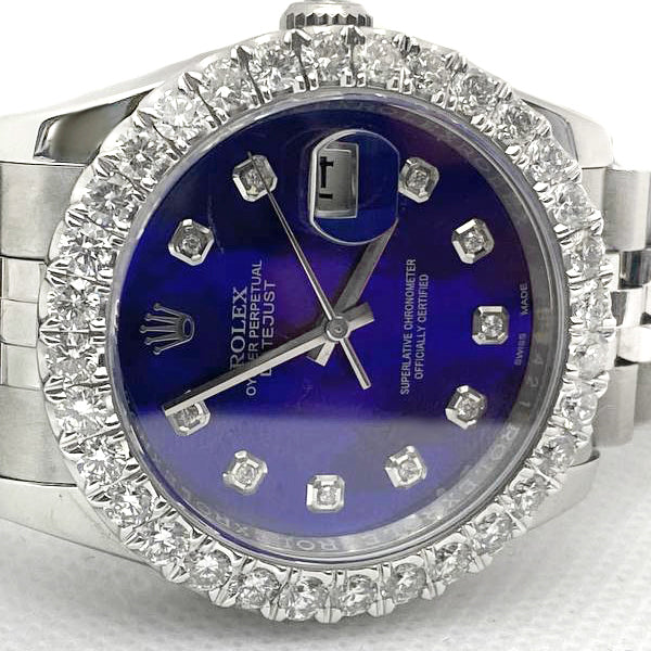 Rolex Datejust 36 mm Blue Mother of Pearl Diamond Dial Watch3