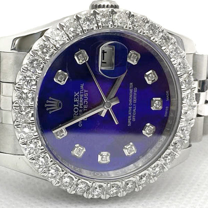 Rolex Datejust 36 mm Blue Mother of Pearl Diamond Dial Watch3