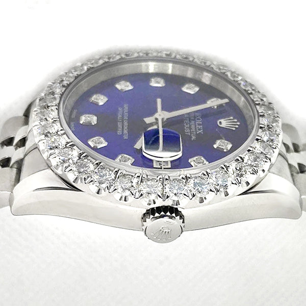 Rolex Datejust 36 mm Blue Mother of Pearl Diamond Dial Watch4
