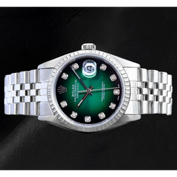 Rolex Datejust 36 mm Green Diamond Dial Stainless Steel Watch