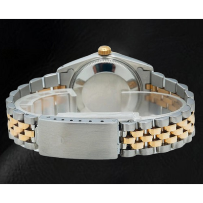 Rolex Datejust 36 mm Pink Mother of Pearl Diamond Dial Two Tone Watch