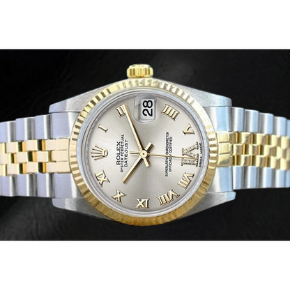 Rolex Datejust 36 mm Silver Roman Dial Two Tone Watch 