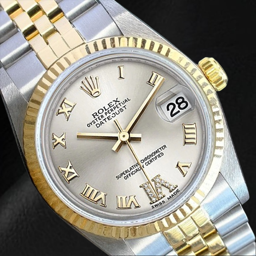 Rolex Datejust 36 mm Silver Roman Dial Two Tone Watch 
