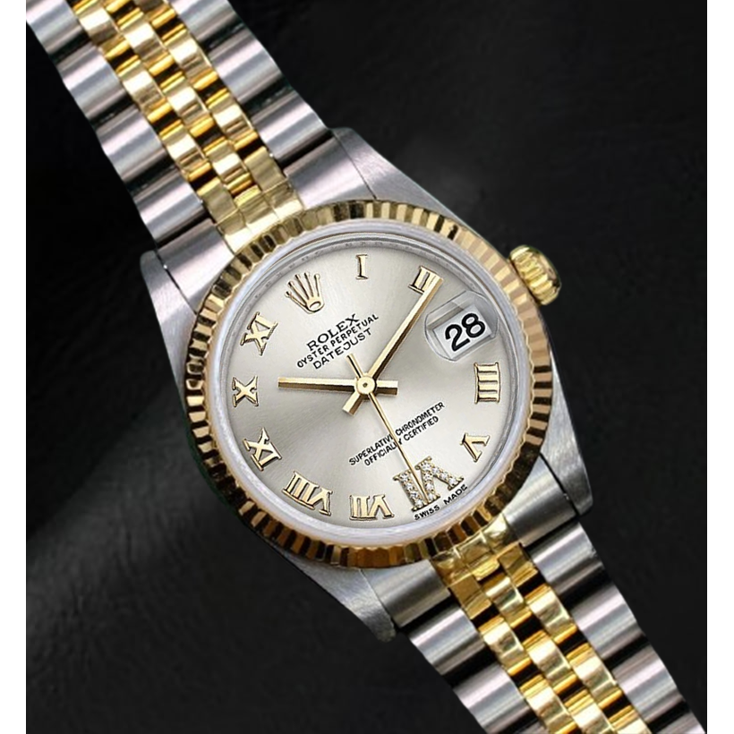 Rolex Datejust 36 mm Silver Roman Dial Two Tone Watch 