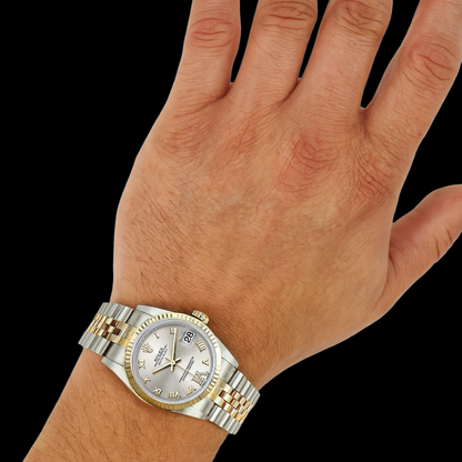Rolex Datejust 36 mm Silver Roman Dial Two Tone Watch P1