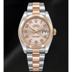 Rolex Datejust 36mm 116201 Pink Concentric Arabic Dial Two Tone Watch