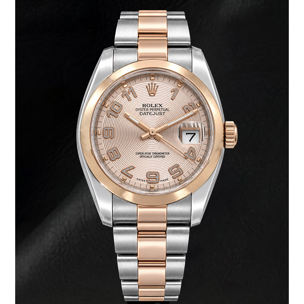 Rolex Datejust 36mm 116201 Pink Concentric Arabic Dial Two Tone Watch